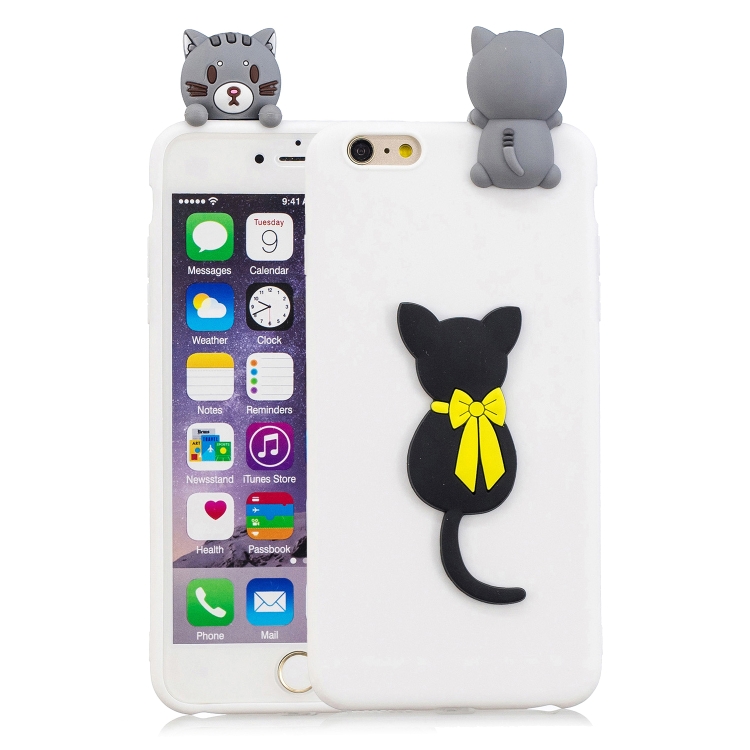 

For iPhone 6 & 6s 3D Cartoon Pattern Shockproof TPU Protective Case(Little Black Cat)