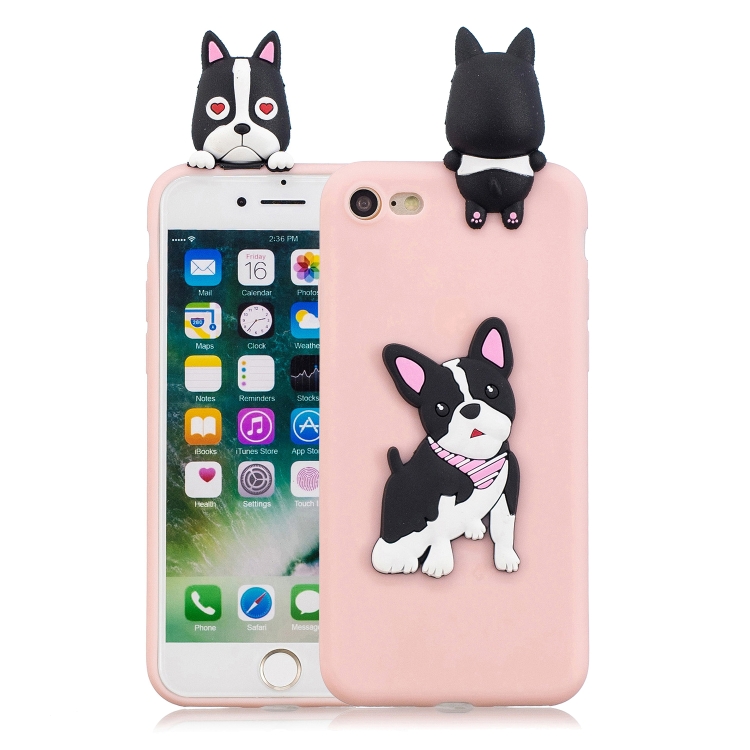 

For iPhone 8 & 7 3D Cartoon Pattern Shockproof TPU Protective Case(Cute Dog)