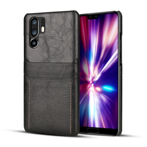 

For Huawei P30 Pro Calf Texture PU + PC Protective Case with Card Slots(Black)