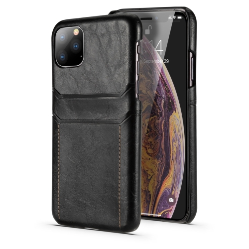 

For iPhone 11 Pro Max Calf Texture PU + PC Protective Case with Card Slots(Black)