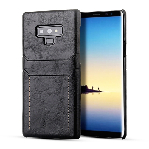 

For Galaxy Note 9 Calf Texture PU + PC Protective Case with Card Slots(Black)