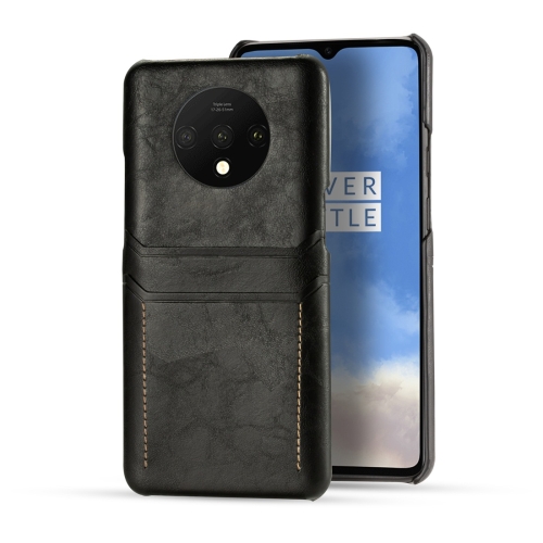 

For OnePlus 7T Calf Texture PU + PC Protective Case with Card Slots(Black)