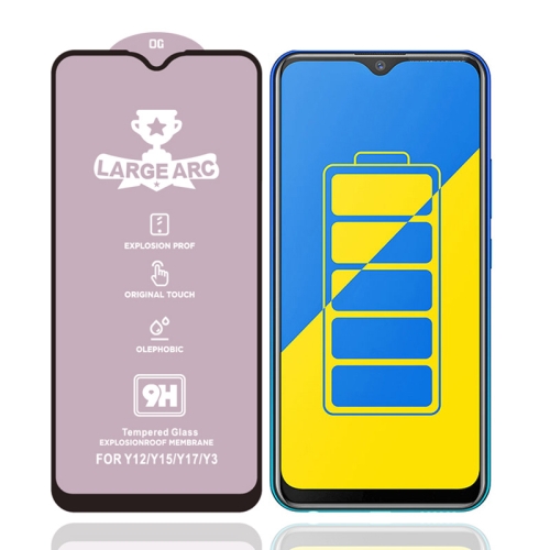 

For Vivo Y15 9H HD Large Arc High Alumina Full Screen Tempered Glass Film