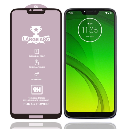 

For Motorola Moto G7 Power 9H HD Large Arc High Alumina Full Screen Tempered Glass Film