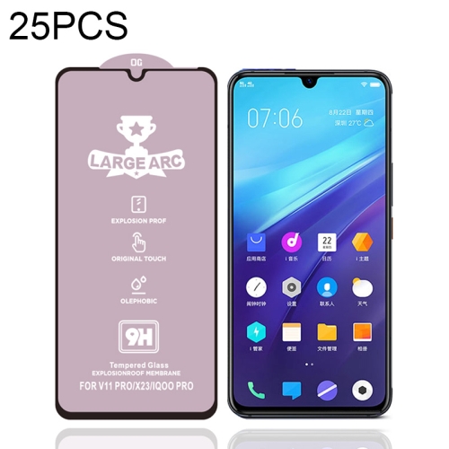 

For Vivo iQOO Pro 25 PCS 9H HD Large Arc High Alumina Full Screen Tempered Glass Film