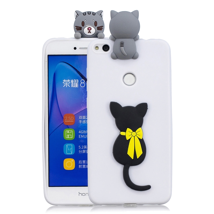 

For Huawei P8 Lite 2017 3D Cartoon Pattern Shockproof TPU Protective Case(Little Black Cat)