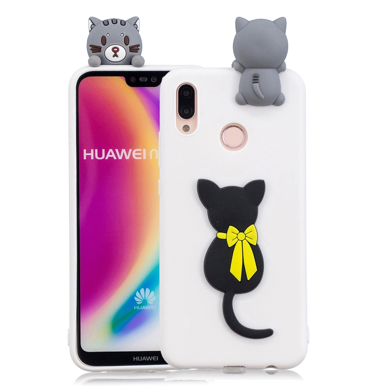 

For Huawei P20 Lite 3D Cartoon Pattern Shockproof TPU Protective Case(Little Black Cat)