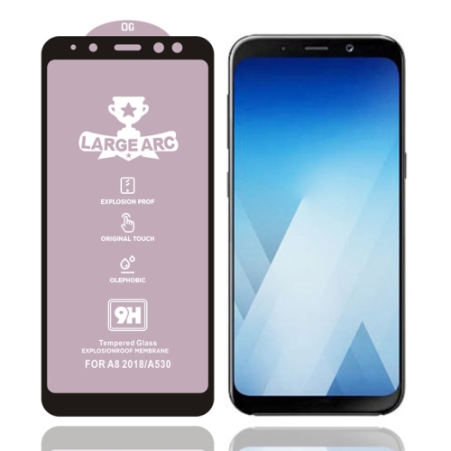 

For Galaxy A5 (2018) 9H HD Large Arc High Alumina Full Screen Tempered Glass Film