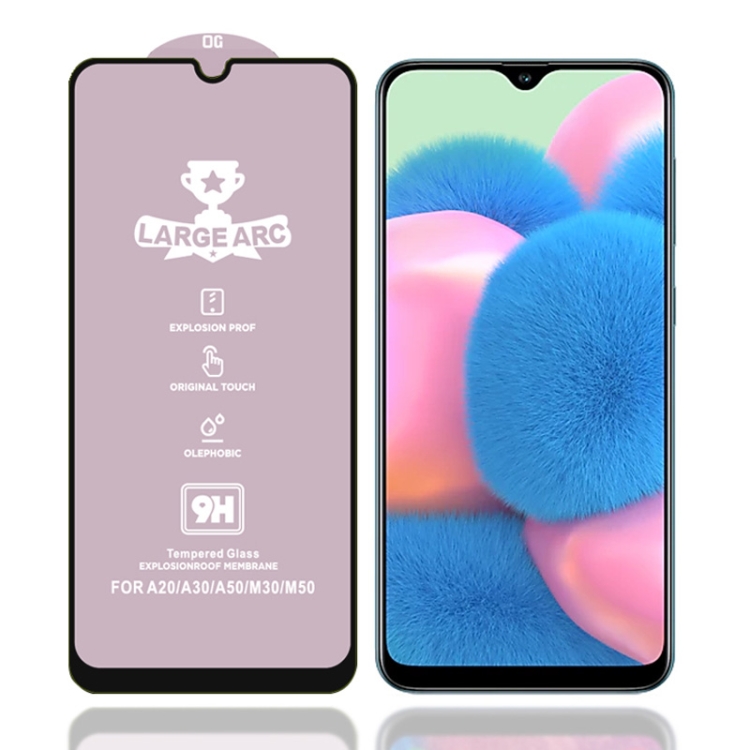 

For Galaxy A30s 9H HD Large Arc High Alumina Full Screen Tempered Glass Film