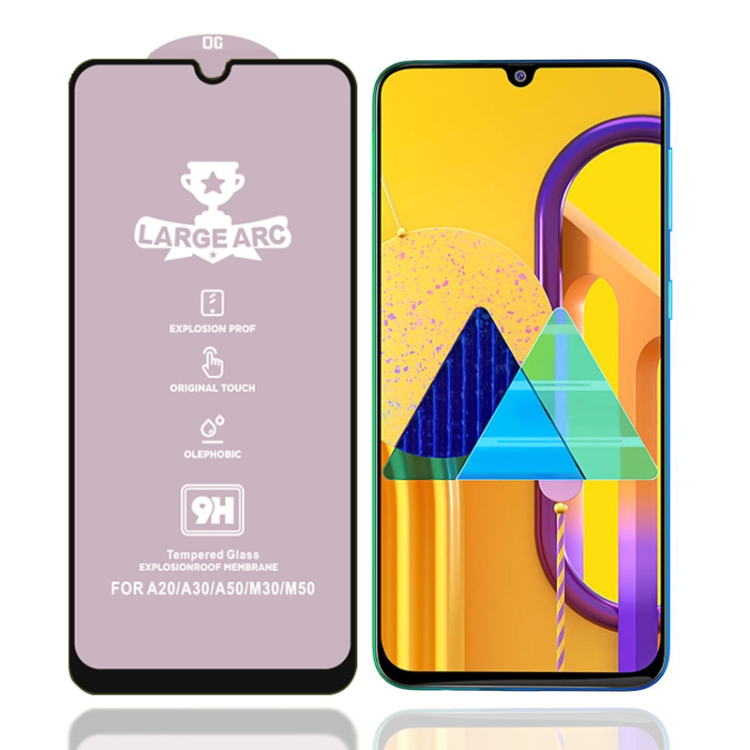 

For Galaxy M30s 9H HD Large Arc High Alumina Full Screen Tempered Glass Film