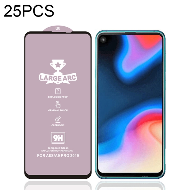 

25 PCS 9H HD Large Arc High Alumina Full Screen Tempered Glass Film for Galaxy A9 Pro (2019)