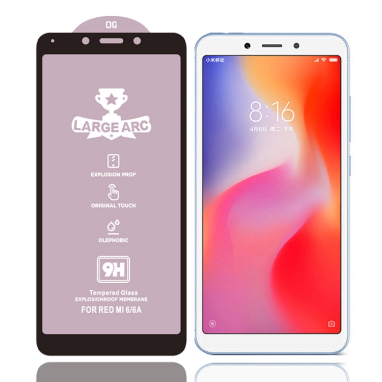 

For Xiaomi Redmi 6 9H HD Large Arc High Alumina Full Screen Tempered Glass Film
