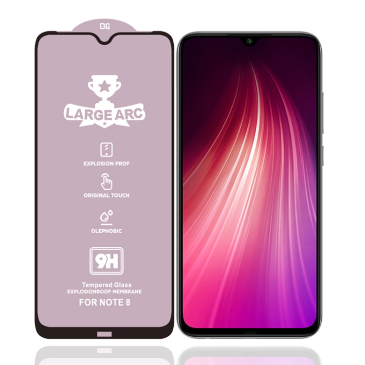 

For Xiaomi Redmi Note 8 9H HD Large Arc High Alumina Full Screen Tempered Glass Film