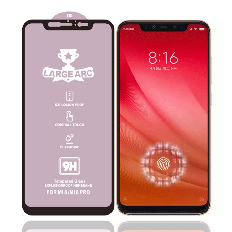 

For Xiaomi Mi 8 Pro 9H HD Large Arc High Alumina Full Screen Tempered Glass Film