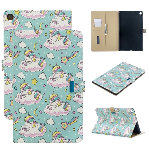 

For Galaxy Tab A 10.1 (2019) / T510 Colored Drawing Pattern Horizontal Flip Leather Case with Holder & Card Slots & Wallet(Star Unicorn)
