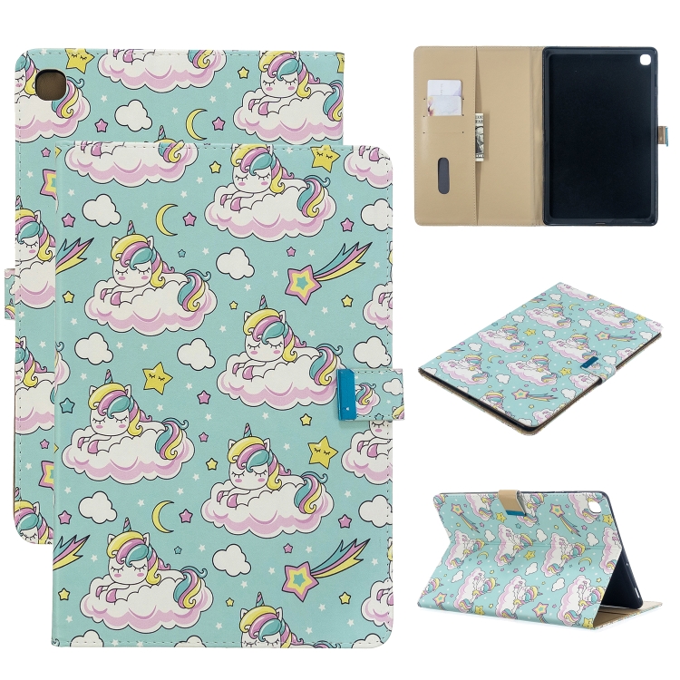 

For Galaxy Tab S5e / T720 Colored Drawing Pattern Horizontal Flip Leather Case with Holder & Card Slots & Wallet(Star Unicorn)