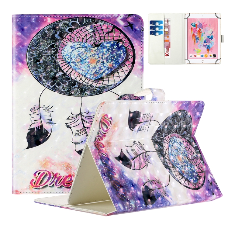 

For 10 inch Universal Tablet Universal Rainbow Horizontal Flip Leather Case for Tablet PC, with Holder & Card Slot & Wallet(Love wind Chimes)