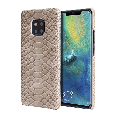 

For Huawei Mate 20 Pro Snakeskin Texture PC + PU Case(Grey)