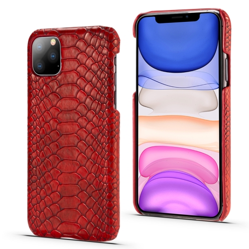 

For iPhone 11 Pro Snakeskin Texture PC + PU Case(Red)