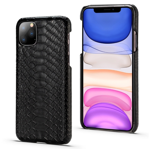 

For iPhone 11 Pro Max Snakeskin Texture PC + PU Case(Black)