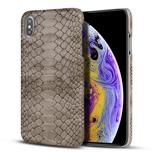 

For iPhone XR Snakeskin Texture PC + PU Case(Grey)