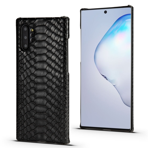 

For Galaxy Note10 Snakeskin Texture PC + PU Case(Black)