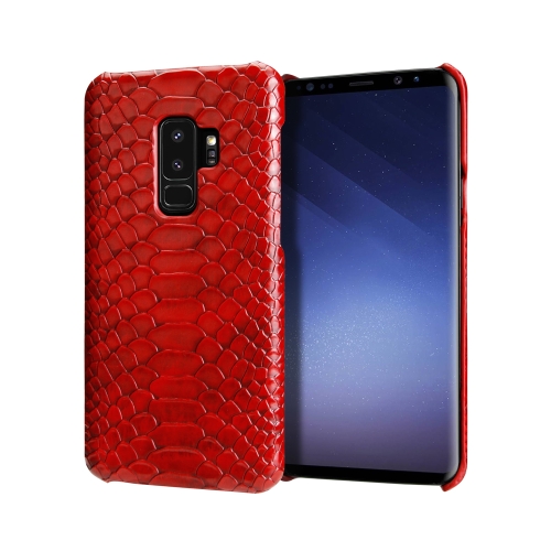 

For Galaxy S9+ Snakeskin Texture PC + PU Case(Red)
