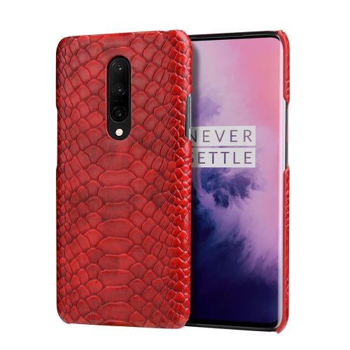 

For OnePlus 7 Pro Snakeskin Texture PC + PU Case(Red)