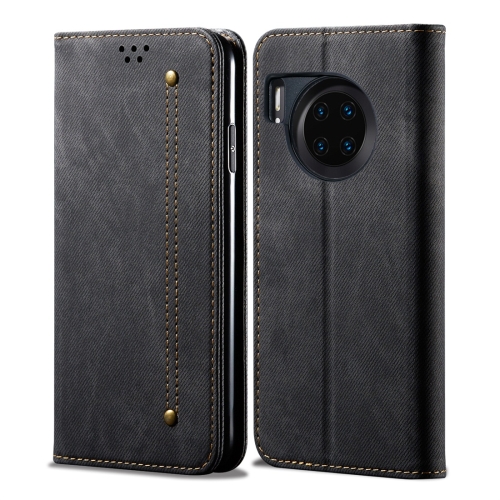 

For Huawei Mate 30 Denim Texture Casual Style Horizontal Flip Leather Case with Holder & Card Slots & Wallet(Black)