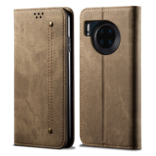 

For Huawei Mate 30 Denim Texture Casual Style Horizontal Flip Leather Case with Holder & Card Slots & Wallet(Khaki)