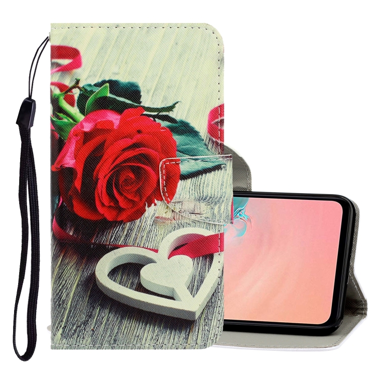 

For Galaxy S20 Ultra 3D Colored Drawing Horizontal Flip PU Leather Case with Holder & Card Slots & Wallet(Red Rose)