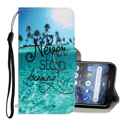 

For Nokia 3.2 3D Colored Drawing Horizontal Flip PU Leather Case with Holder & Card Slots & Wallet(Blue Coconut Grove)