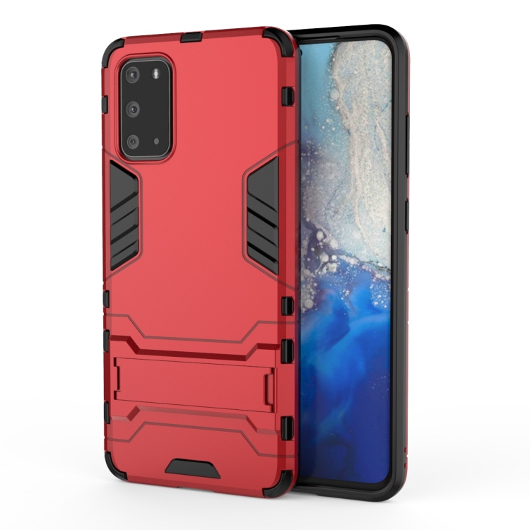 

For Galaxy S20+ Shockproof PC + TPU Protective Case with Invisible Holder(Red)