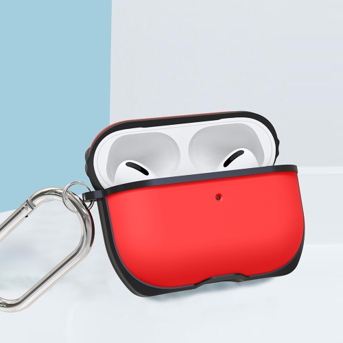 

APC002 For AirPods Pro PC + TPU Earphone Protective Case with Hook(Black + Red)