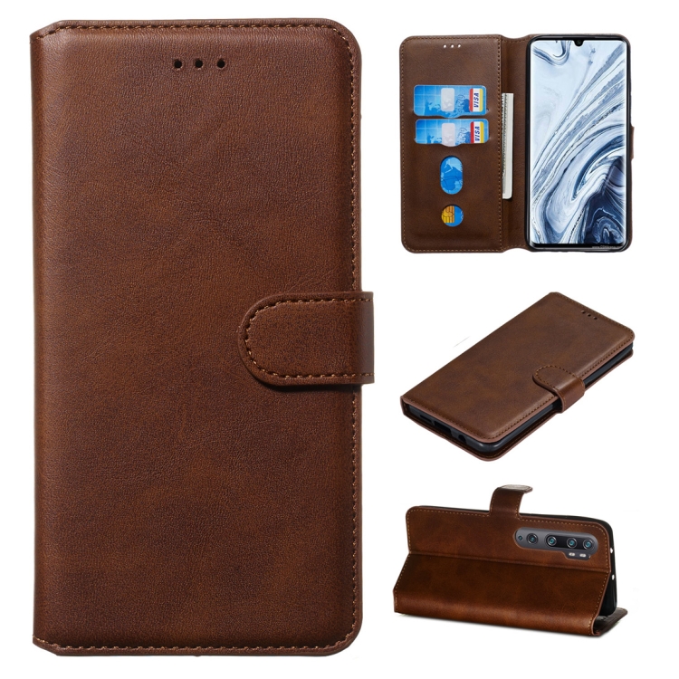 

For Xiaomi Mi Note 10 / Note 10 Pro / CC9 Pro Classic Calf Texture Horizontal Flip PU Leather Case, with Holder & Card Slots & Wallet(Brown)
