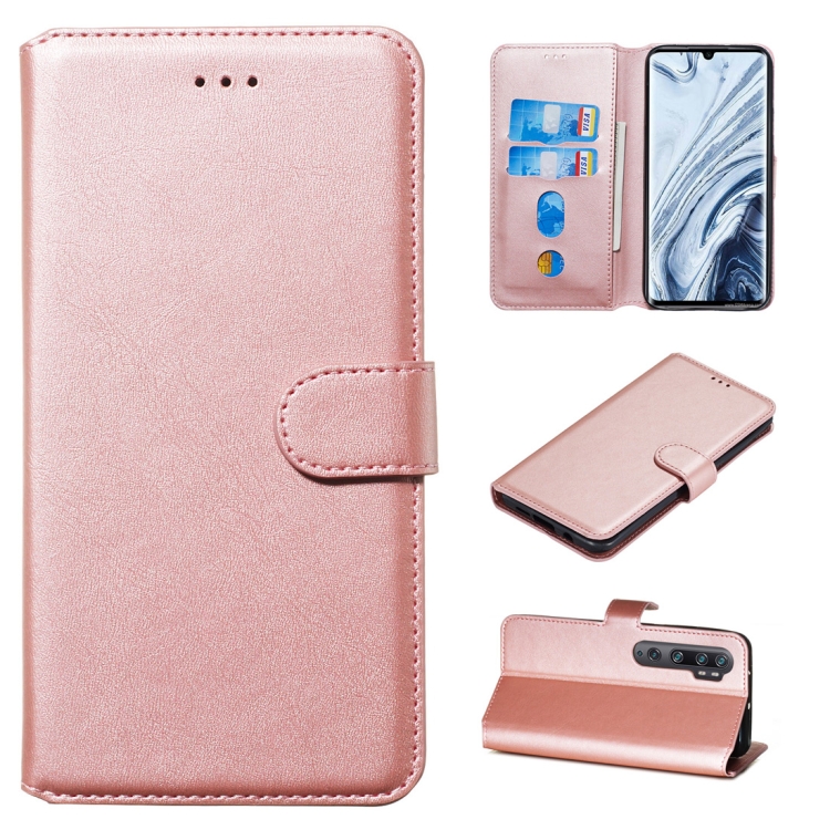 

For Xiaomi Mi Note 10 / Note 10 Pro / CC9 Pro Classic Calf Texture Horizontal Flip PU Leather Case, with Holder & Card Slots & Wallet(Rose Gold)
