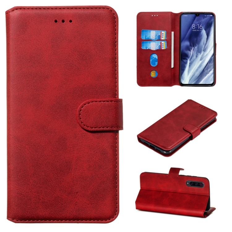 

For Xiaomi Mi 9 Pro Classic Calf Texture Horizontal Flip PU Leather Case, with Holder & Card Slots & Wallet(Red)
