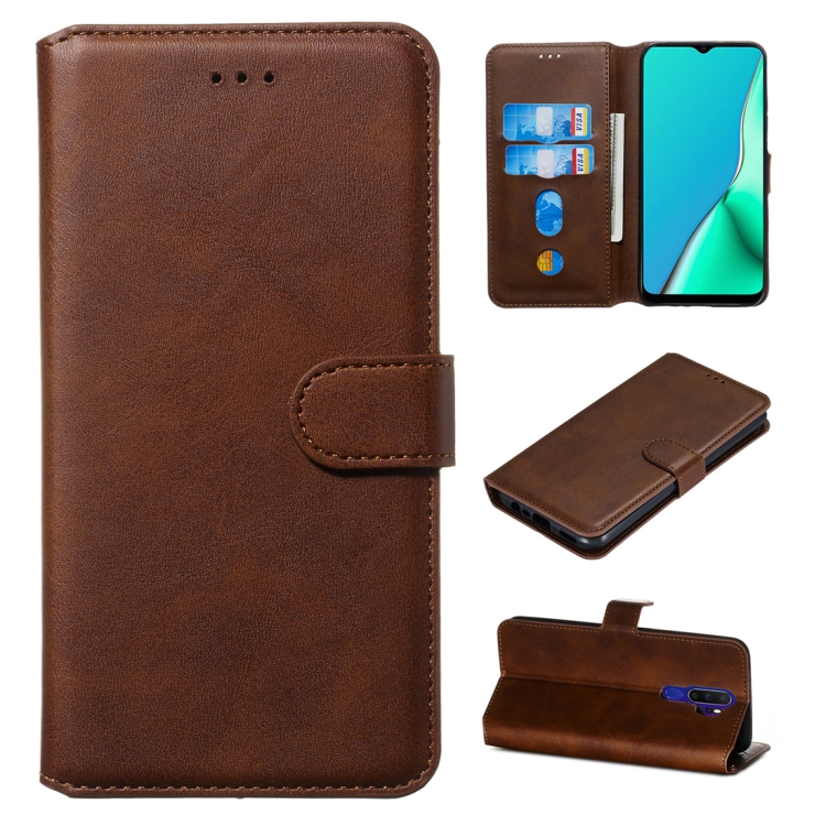 

For OPPO A9 (2020) / A5 (2020) / A11x Classic Calf Texture Horizontal Flip PU Leather Case, with Holder & Card Slots & Wallet(Brown)