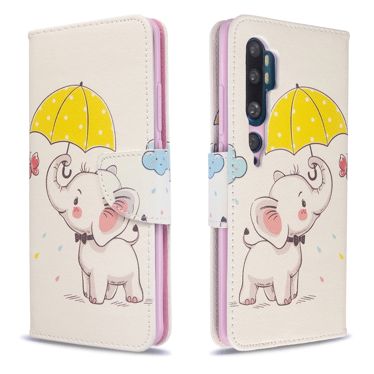 

For Xiaomi CC9 Pro / Note 10 / Note 10 Pro Colored Drawing Pattern Horizontal Flip Leather Case with Holder & Card Slots & Wallet(Umbrella Elephant)