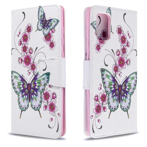

For Galaxy A71 Colored Drawing Pattern Horizontal Flip Leather Case with Holder & Card Slots & Wallet(Two Butterflies)