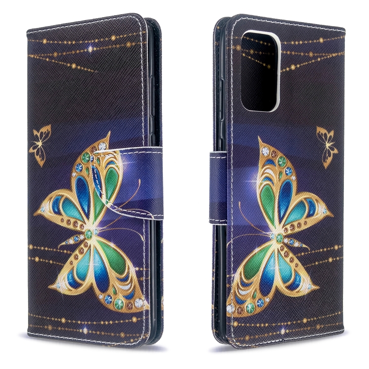 

For Galaxy S20 Ultra Colored Drawing Pattern Horizontal Flip Leather Case with Holder & Card Slots & Wallet(Golden Butterfly)