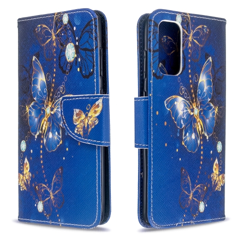 

For Galaxy S20 Colored Drawing Pattern Horizontal Flip Leather Case with Holder & Card Slots & Wallet(Purple Butterfly)