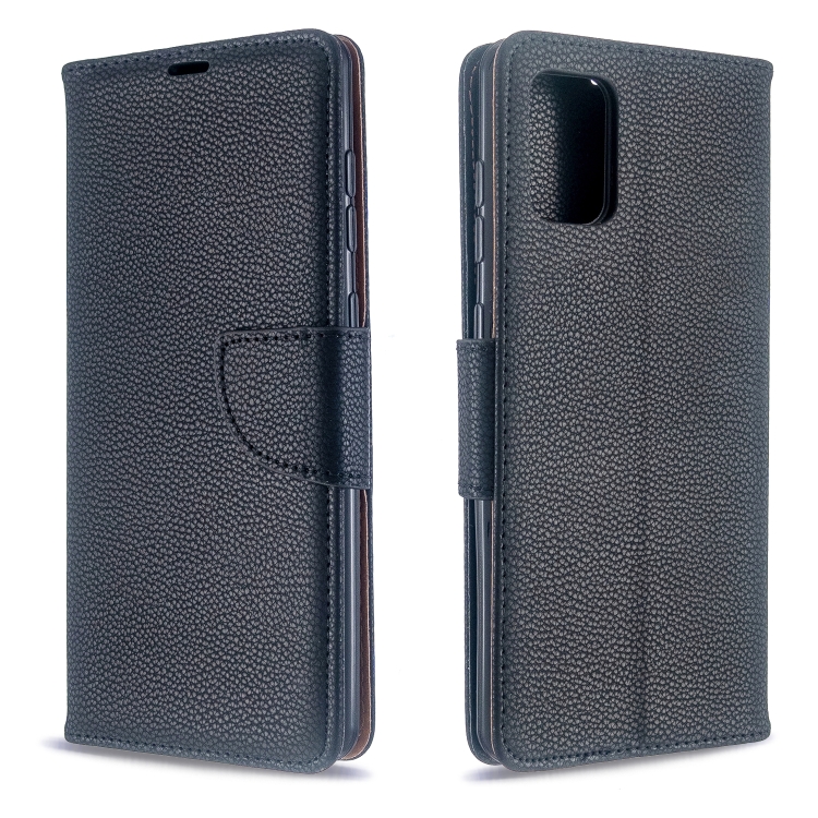

For Galaxy A71 Litchi Texture Pure Color Horizontal Flip PU Leather Case with Holder & Card Slots & Wallet & Lanyard(Black)