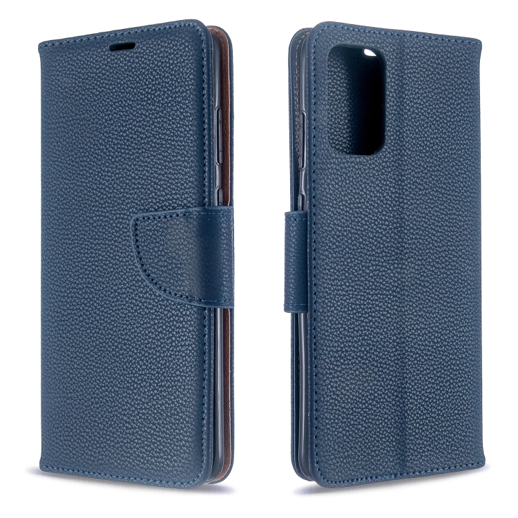 

For Galaxy S20 Ultra Litchi Texture Pure Color Horizontal Flip PU Leather Case with Holder & Card Slots & Wallet & Lanyard(Dark Blue)