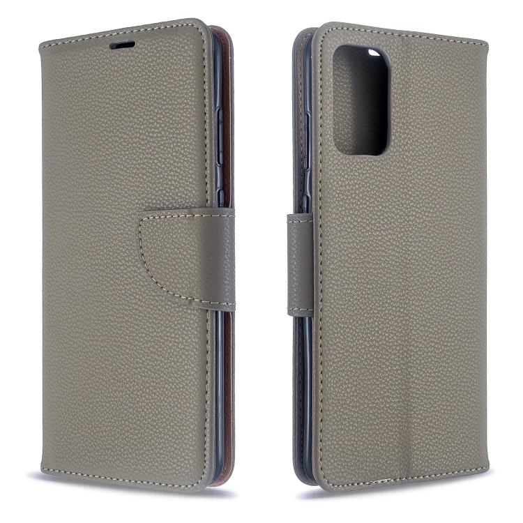 

For Galaxy S20 Ultra Litchi Texture Pure Color Horizontal Flip PU Leather Case with Holder & Card Slots & Wallet & Lanyard(Grey)