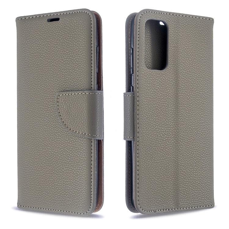 

For Galaxy S20 Litchi Texture Pure Color Horizontal Flip PU Leather Case with Holder & Card Slots & Wallet & Lanyard(Grey)