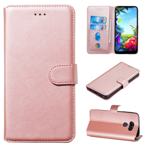 

For LG K40S Classic Calf Texture Horizontal Flip PU Leather Case, with Holder & Card Slots & Wallet(Rose Gold)