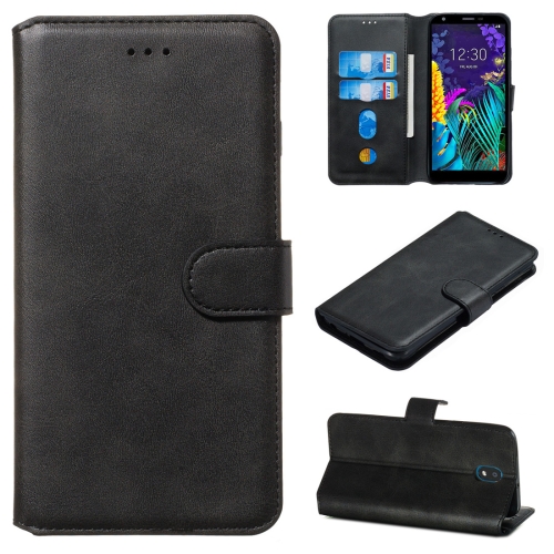 

For LG K30 (2019) Classic Calf Texture Horizontal Flip PU Leather Case, with Holder & Card Slots & Wallet(Black)