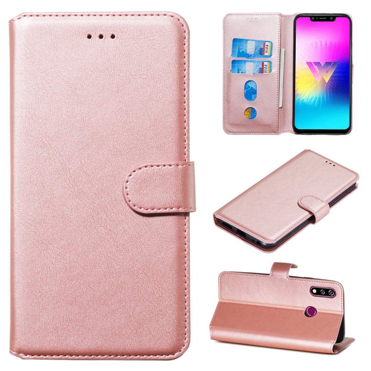 

For LG W10 Classic Calf Texture Horizontal Flip PU Leather Case, with Holder & Card Slots & Wallet(Rose Gold)