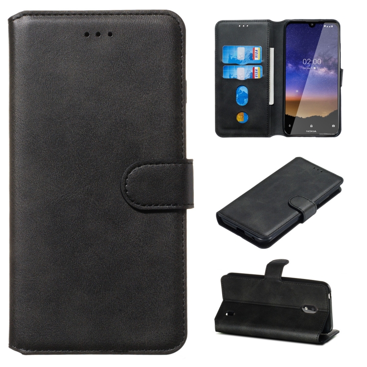 

For Nokia 2.2 Classic Calf Texture Horizontal Flip PU Leather Case, with Holder & Card Slots & Wallet(Black)